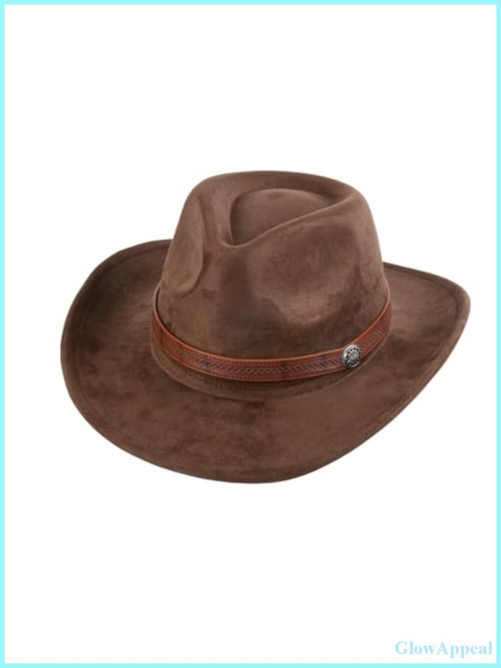 Adjustable Unisex Suede Cowboy Hat Panama Hat Wide Brim, Vintage Style